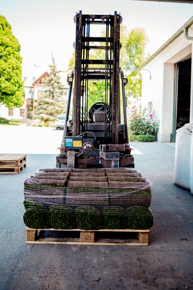Informationen für Selbstabholer | Rollrasen auf Gabelstapler